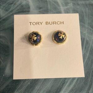Tory Burch Gold and Black Stud Earrings